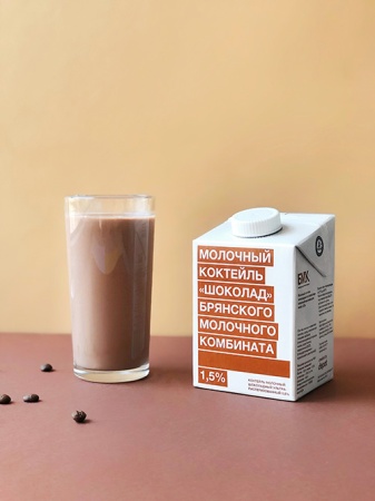 Молочный коктейль шоколадный ультрапастеризованный массовая доля жира 1,5%
